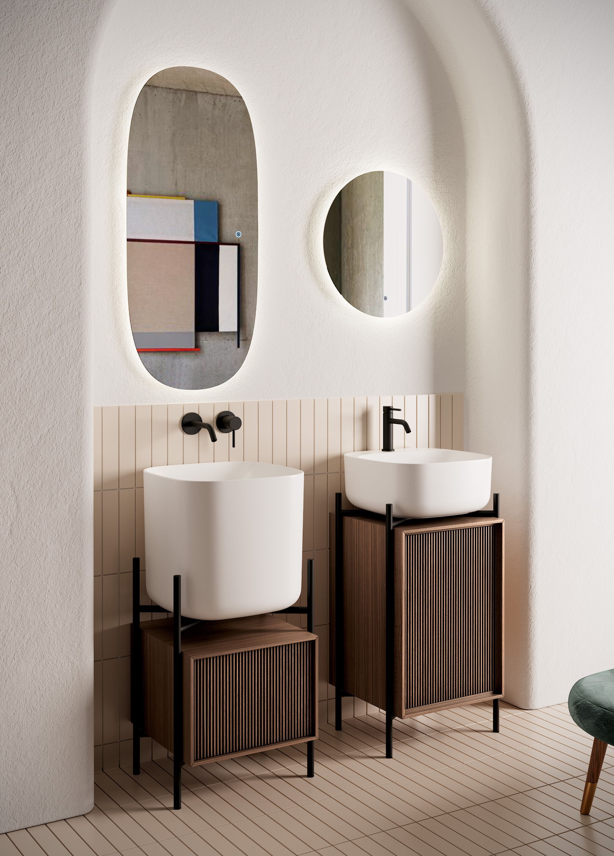 Шкаф для умывальника с дверцами Scarabeo Ceramiche Laila ARCH-00150079 - Вид №3