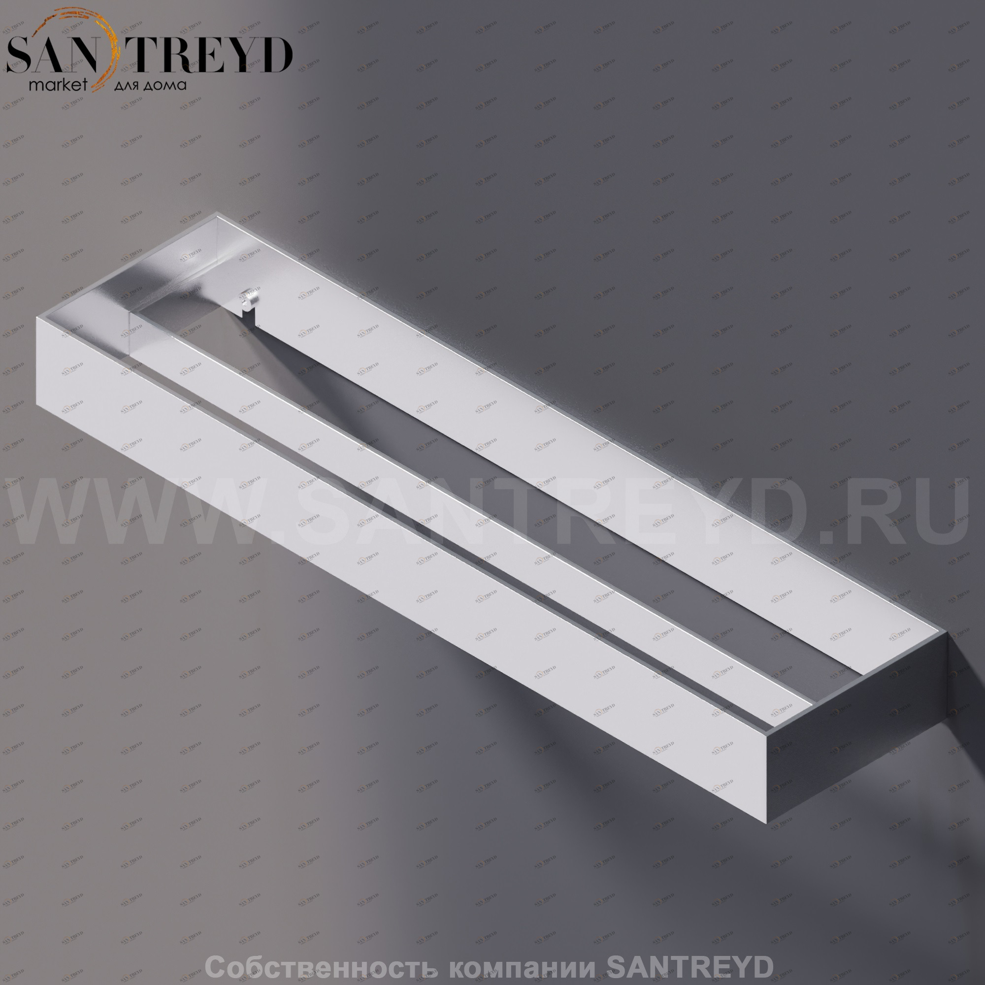 Agape 369 Двойной полотенцедержатель 48 см хромированный сатин A369208SP