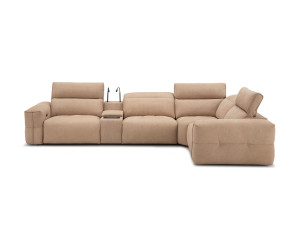 Кожаный угловой диван с электроприводом