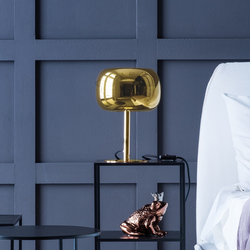 P451X190 Лампа Каминия Adriani e Rossi Золотая основа, абажур из керамического золота  - Вид №1