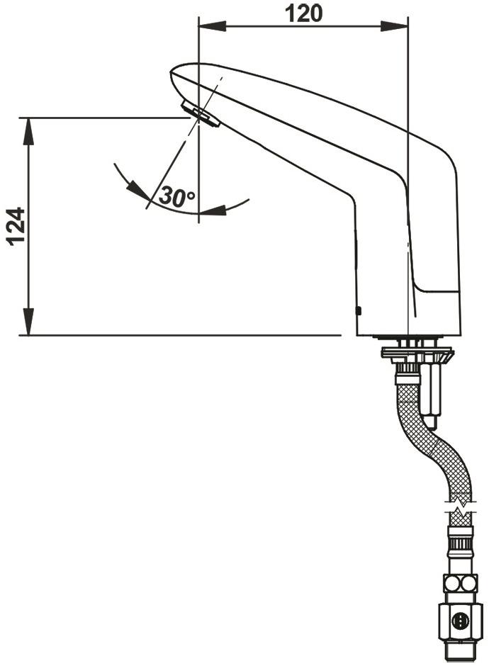 Бесконтактный кран с батарейкой Presto VOLTA S 55060 55060.0 - Вид №1