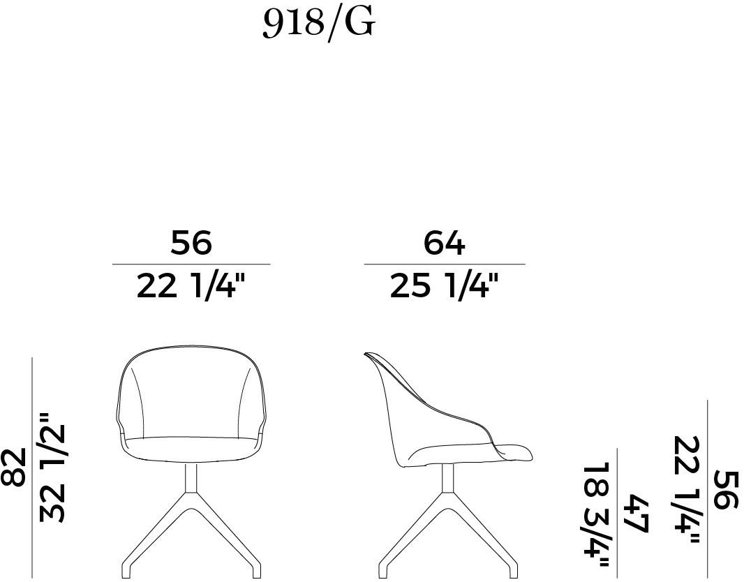 Potocco Поворотное кожаное кресло с подлокотниками Lyz 918/g - Вид №3
