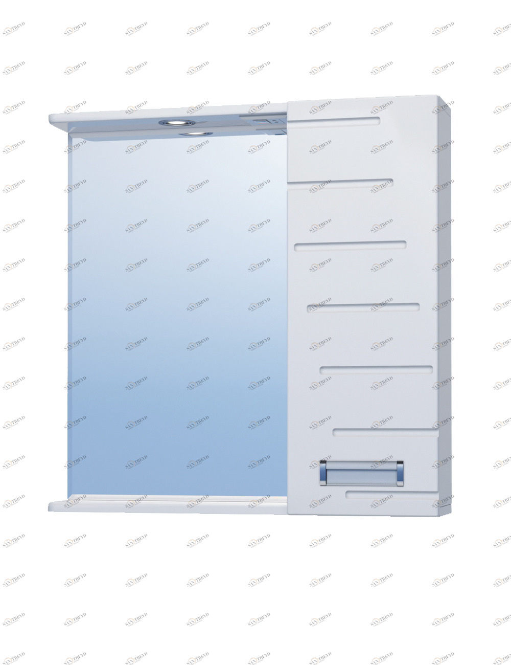 Зеркало Diana 700 правый со спотом700⨉150⨉700 мм белый VIGO sun-id-665124