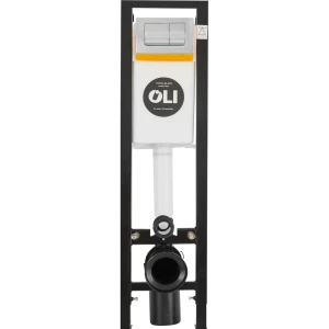 Инсталляция Oli Quadra Black 30 см для подвесного унитаза с кнопкой цвет хром 84505958 STLM-2169691
