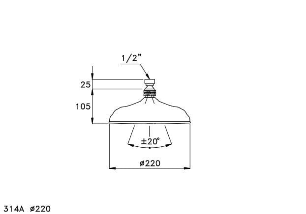 Насадка для душа с дождевой насадкой RUBINETTERIE STELLA 314A ARCH-00021425 - Вид №4