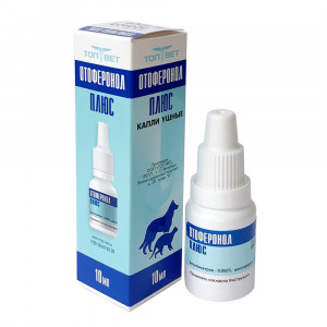 Т00009569 Капли ушные Отоферонол плюс, 10мл ТОП-ВЕТ