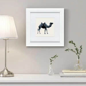 Картина в деревянной раме 35х35 см "Восточная яркость, верблюд, 2016г" КАРТИНЫ В КВАРТИРУ  093738 Белый;коричневый;разноцветный