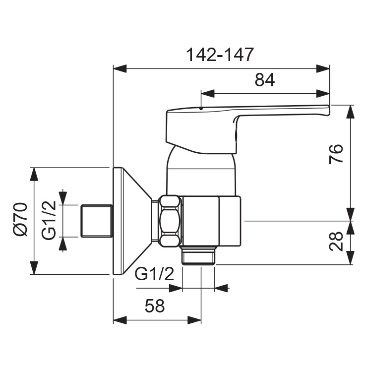 BA321AA Смеситель для душа VIDIMA UNO - Вид №1