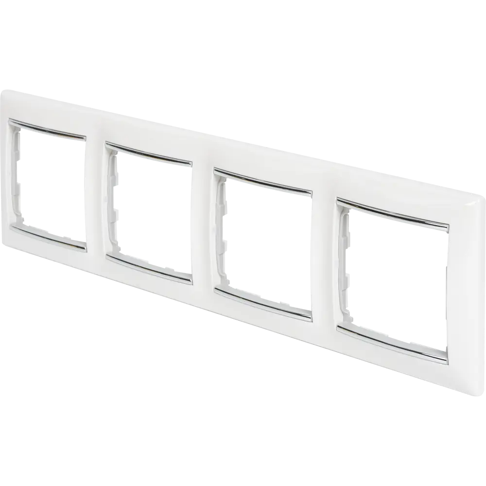 Рамка Legrand Valena Classic на 4 поста - белый с серебристым штрихом 82365940 STLM-0025550 - Вид №1