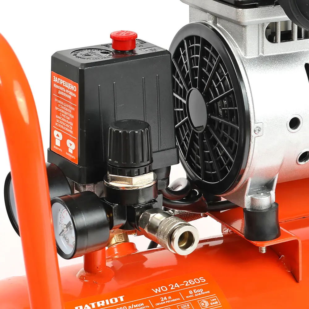 Компрессор безмасляный Patriot WO 24-260S, 24 л 260 л/мин 1.5 кВт STLM-2194159 - Вид №9