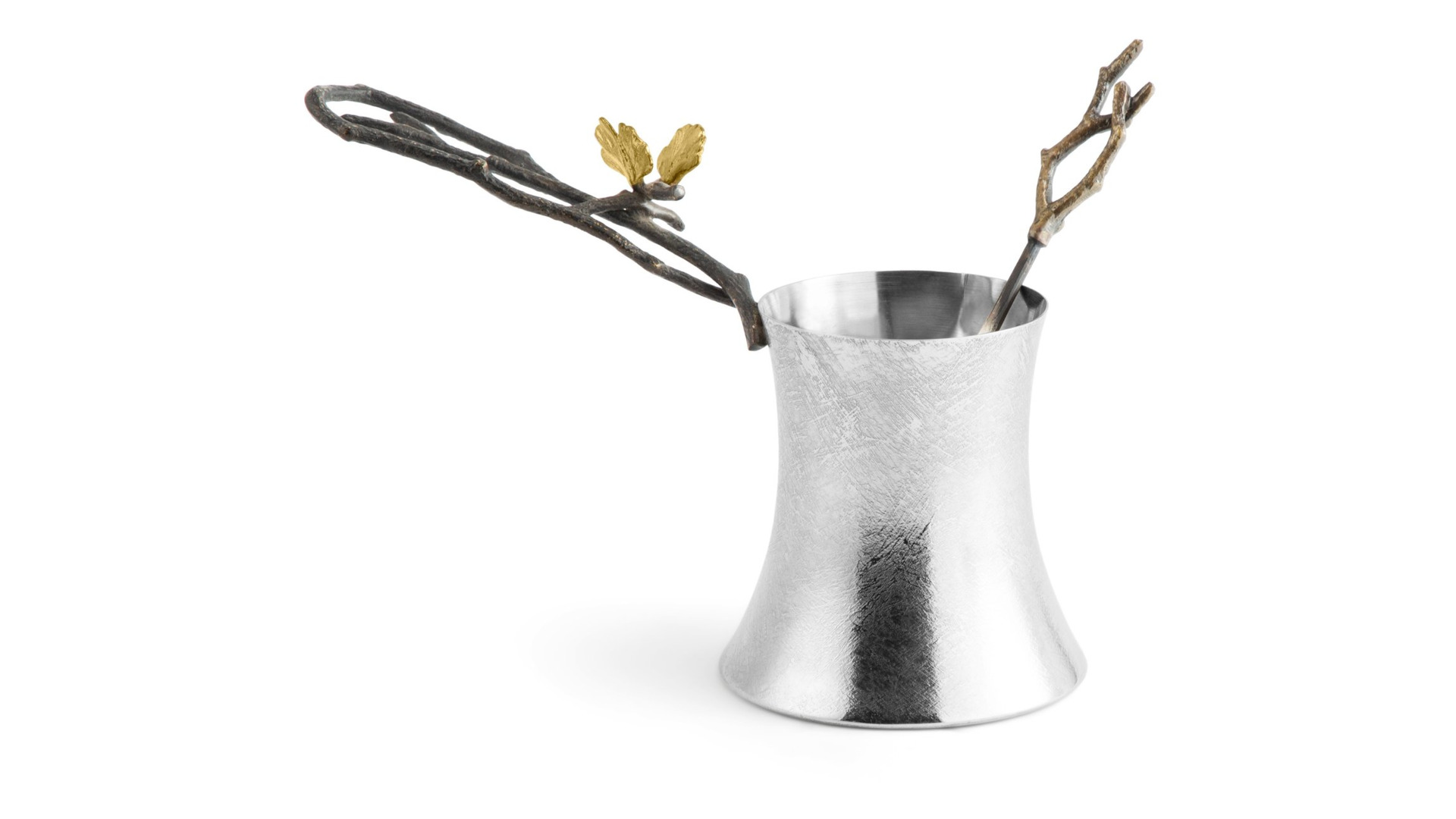 10636987 Michael Aram Набор турка для кофе и ложка Michael Aram Бабочки гинкго 15см, сталь нержавеющая Сталь нержавеющая  - Вид №4