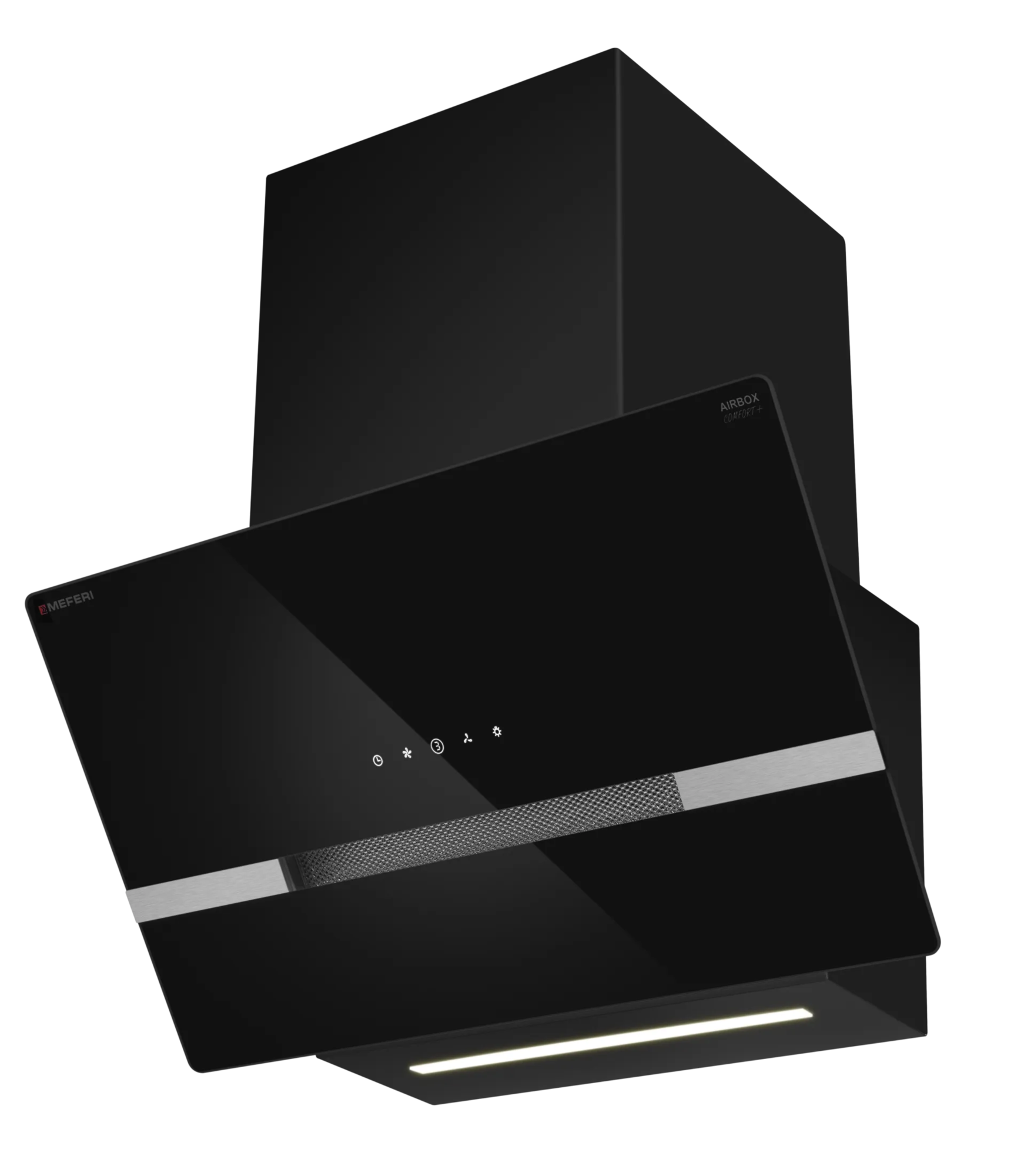 9270618 Вытяжка наклонная Meferi AIRBOX60BK COMFORT PLUS черный/черный STDN-0121530 - Вид №2