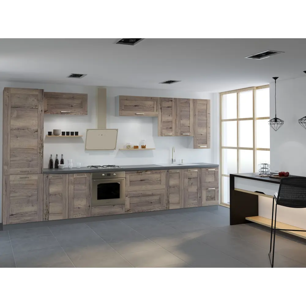 Фасад кухонный Delinia ID Рошаль 14.7x76.5 см в цвете тёмное дерево 86881234 STLM-0868924 - Вид №6