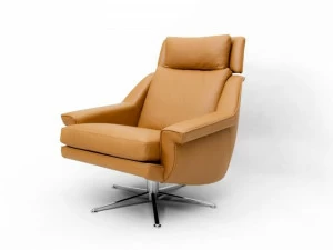 Mytto Поворотное кожаное кресло с подголовником Larforma