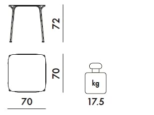 Квадратный садовый стол из оцинкованной стали Kartell Hiray ARCH-00034291 - Вид №4