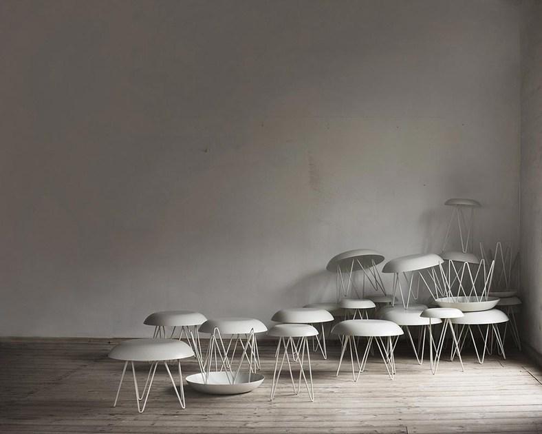 Casamania & Horm Высокий круглый металлический журнальный столик Meduse sun-id-1411653 - Вид №6