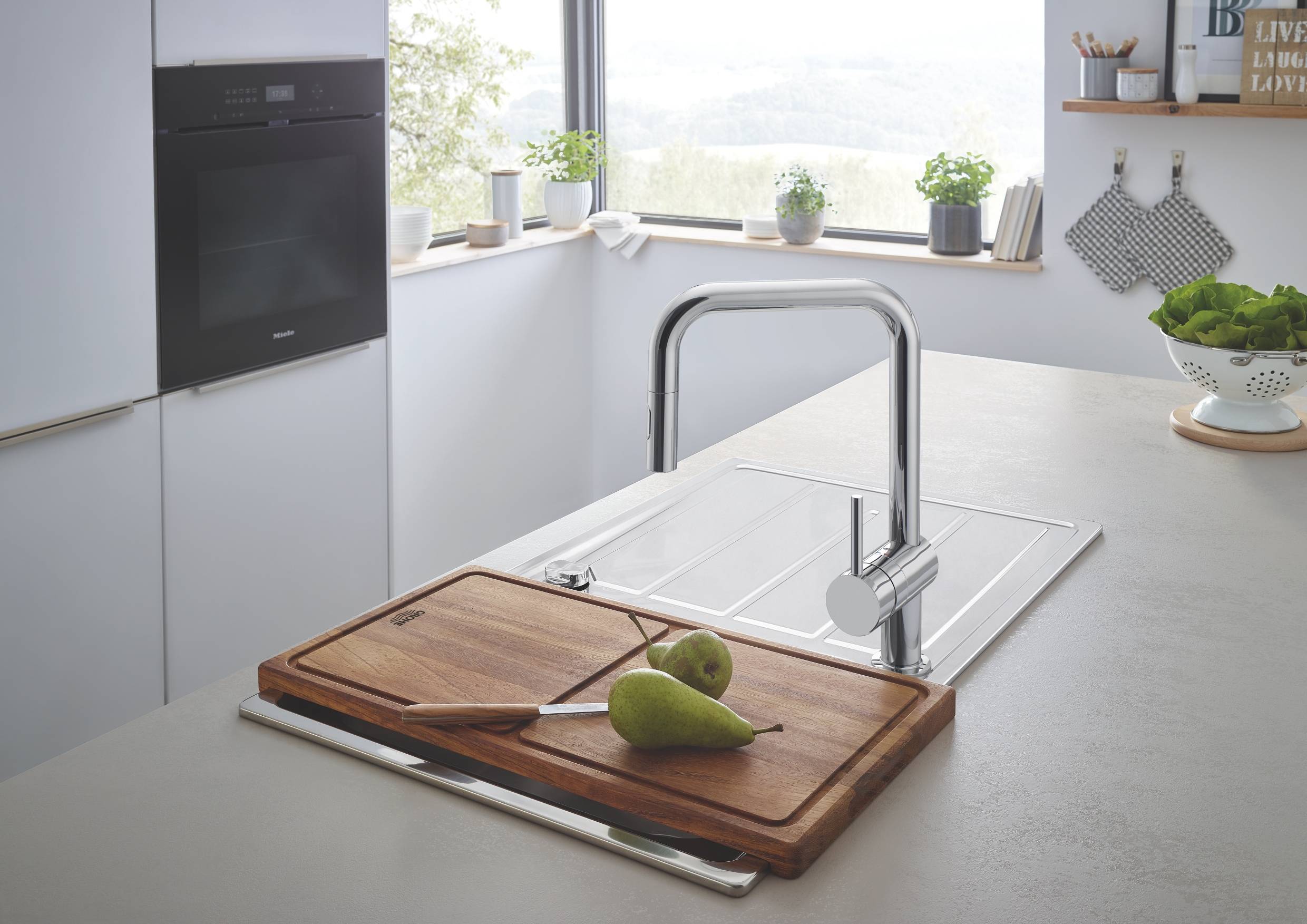 Смеситель для кухни GROHE Minta с выдвижным изливом, хром (32322002) - Вид №4