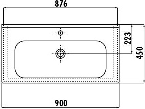 ID080-00CB00E-0000 Раковина ID080 мебельная (45*80см) Creavit  - Вид №1