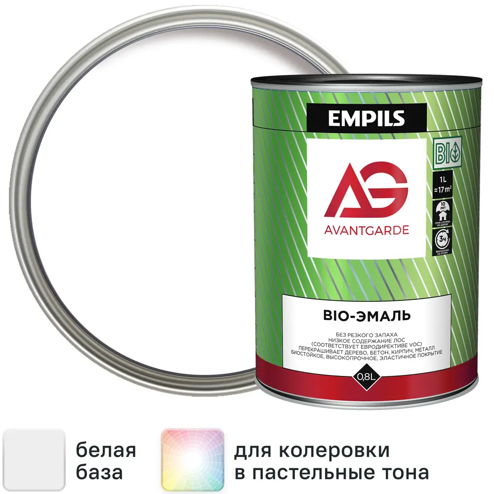 Эмаль AvantGarde глянцевая база А цвет белый 1 кг 84439761 STLM-2118326 