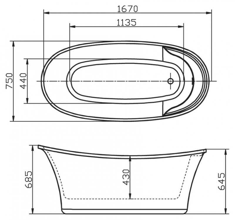 Акриловая ванна BelBagno BB302  - Вид №3