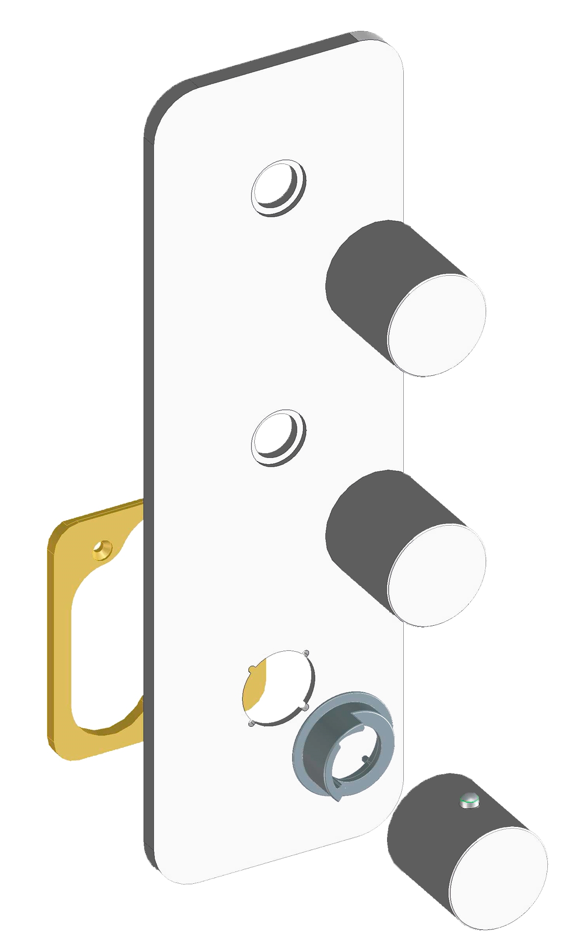 Z031204 + Z030203 000 Смеситель & запорный кран Oki 3 Outlets (with diverter) HP BOSSINI  - Вид №3