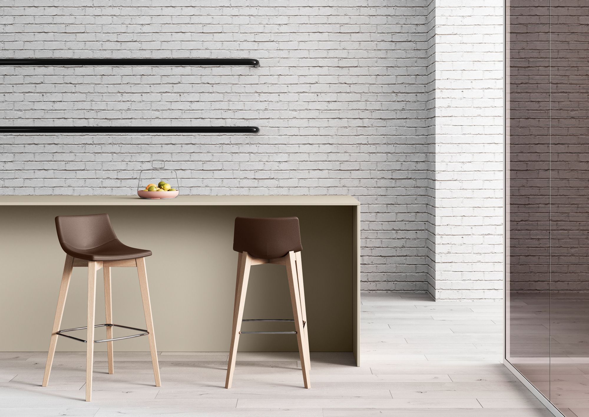 Высокий кожаный стул с подставкой для ног Las Mobili SUPEROTTO ARCH-00112919 - Вид №1