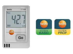 Белый мини-регистратор данных температуры и влажности для пищевой и фармацевтической промышленности с USB - C и программным обеспечением для ПК