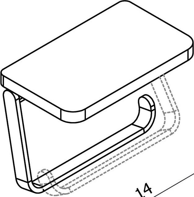 35041B Бумагодержатель подвесной с полкой цвет хром LANGBERGER Accessories - Вид №2