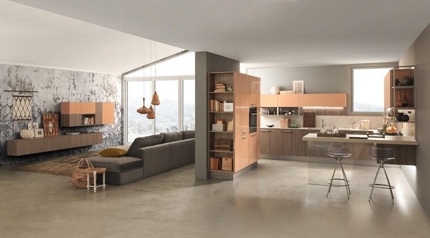 Febal Casa Кухня из лакированного ламината с полуостровом sun-id-1495725 - Вид №2