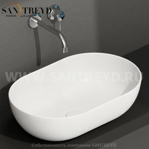 B6O54BO Накладная раковина на столешницу  овальная Ceramica Globo T-EDGE