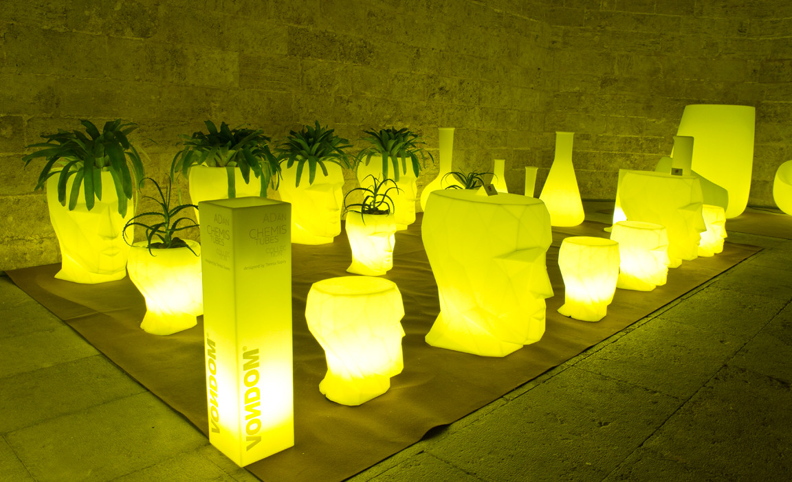 Приставной столик фигурный светящийся 49 см Adan от Vondom VONDOM ADAN ОТ VONDOM 288875 Голубой  - Вид №6