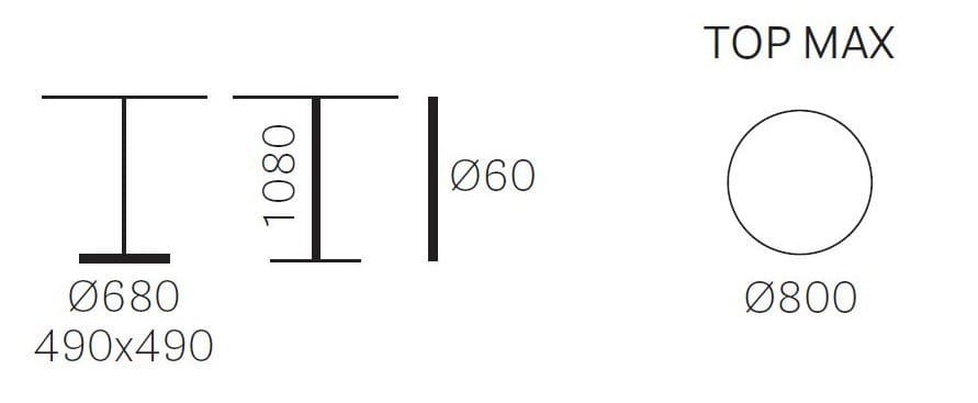 Высокий круглый стол из литого алюминия со спицевым основанием Pedrali Elliot ARCH-00013326 - Вид №1