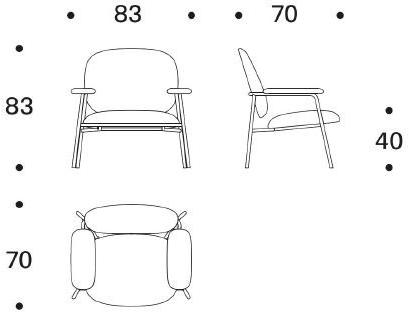 Saba Italia Кресло из ткани с подлокотниками Philo sun-id-1349714 - Вид №6