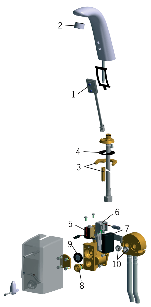 Oras 8527 Смеситель для умывальника, 6 V 8527 LA CUCINA ALESSI Хром  - Вид №6