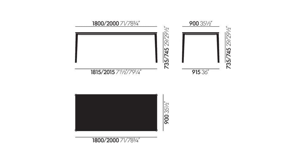 Прямоугольный обеденный стол из алюминия и стекла In Stock Vitra ARCH-00134787 - Вид №7