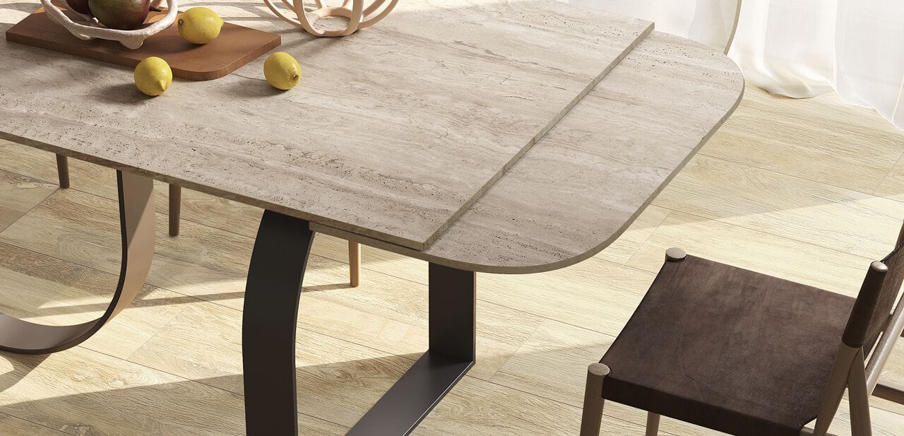 Выдвижной обеденный стол с керамогранитной столешницей CERAMICA FONDOVALLE SHAPE ARCH-00076189 - Вид №1