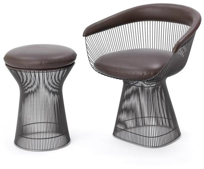 KNOLL Низкий табурет из стали и ткани Platner sun-id-1397116 - Вид №3