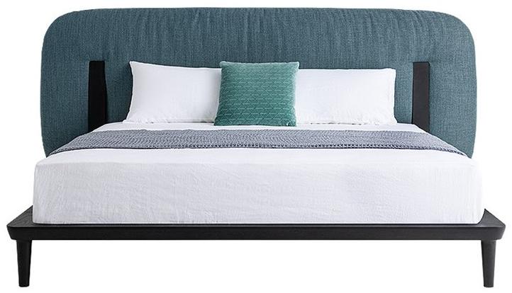 HC28 Cosmo Двуспальная кровать из дерева с мягким изголовьем  S07  - Вид №2