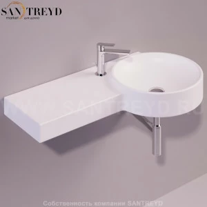 FL05BIANCOMATT Подвесная раковина настенная круглая Simas Flow белая