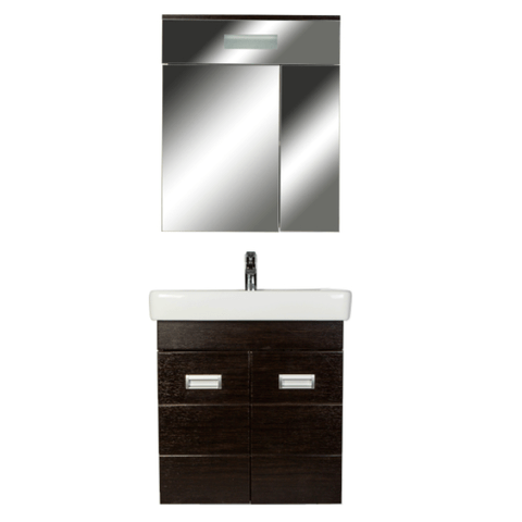 Тумба подвесная Таис-М 60 см с прямоугольной раковиной 60 см, цвет: венге Хром ORANGE sun-id-1517163 - Вид №1