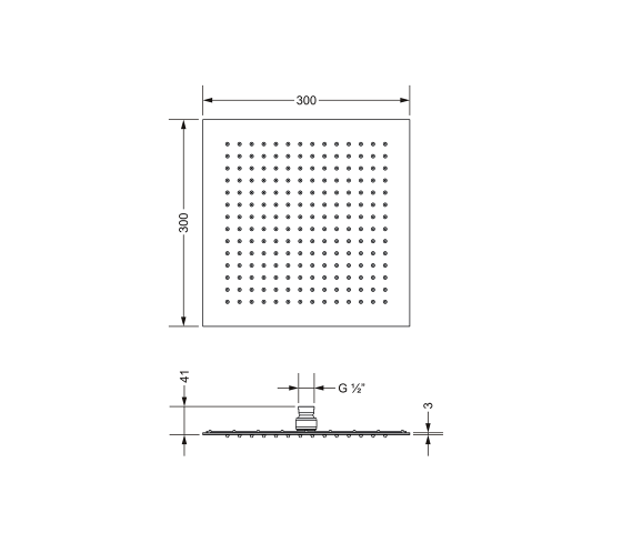 Верхний душ, 300 x 300 мм JOERGER Empire II 649.13.975.000 - Вид №1