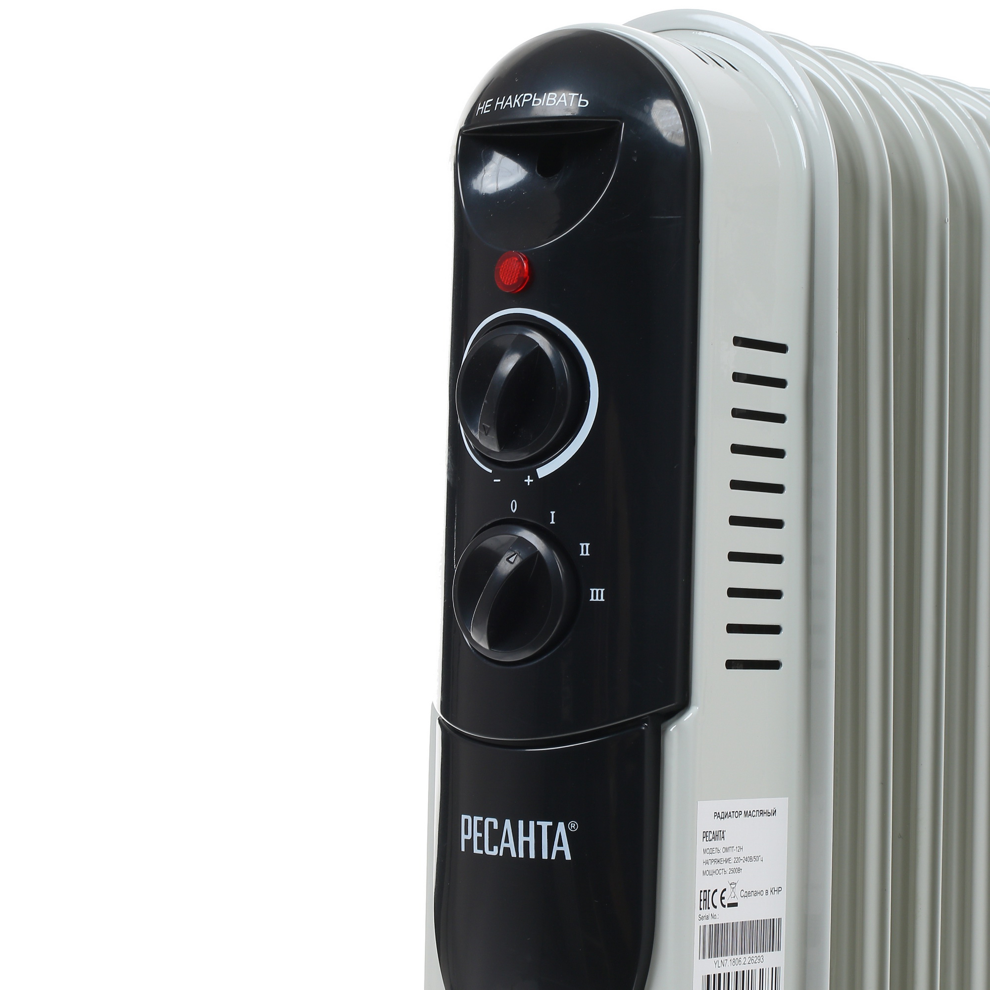 1076918 Масляный обогреватель Ресанта ОМПТ-12Н белый STDN-0082637 - Вид №3