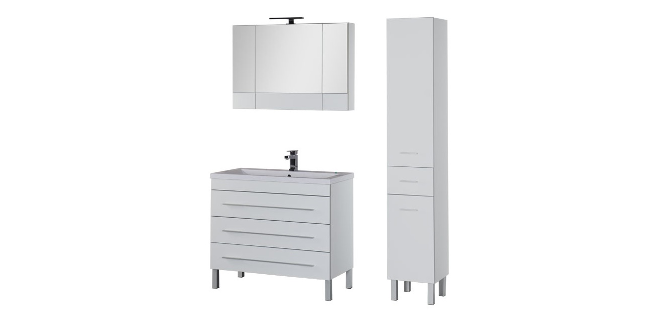 Комплект мебели Aquanet Верона 100 белый (напольный 3 ящика) 00178511 - Вид №1