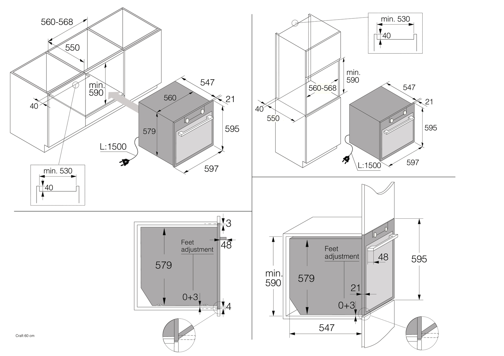5485150 Электрический духовой шкаф Asko OCS8687A2 черный STDN-0092079 - Вид №8