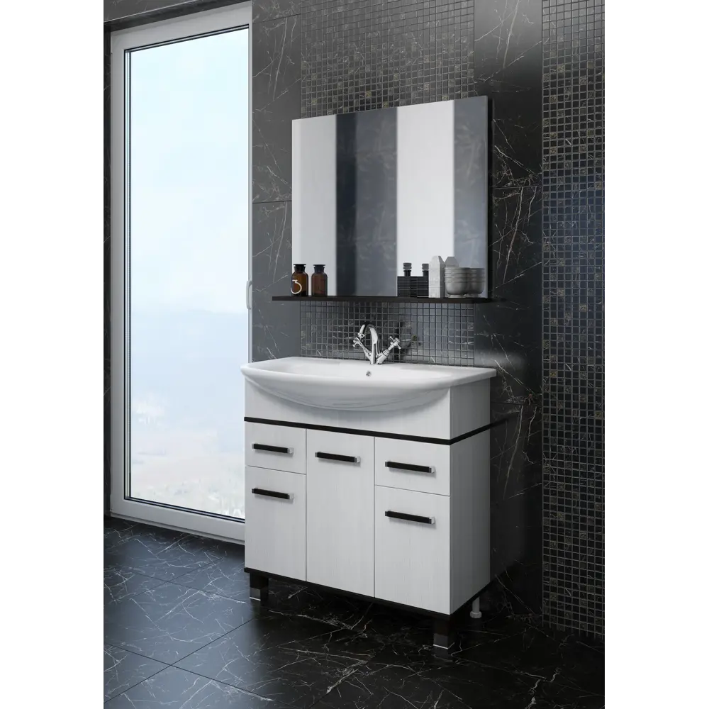 Зеркало «Элеганс» с полкой 85x72 см цвет светлое дерево 83241787 STLM-2201356 Santreyd - Вид №2
