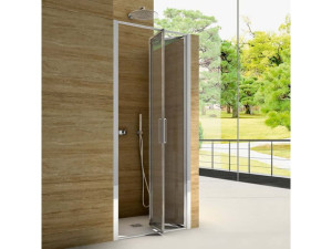 Алюминиевая и стеклянная нишевая душевая кабина с раздвижной дверью