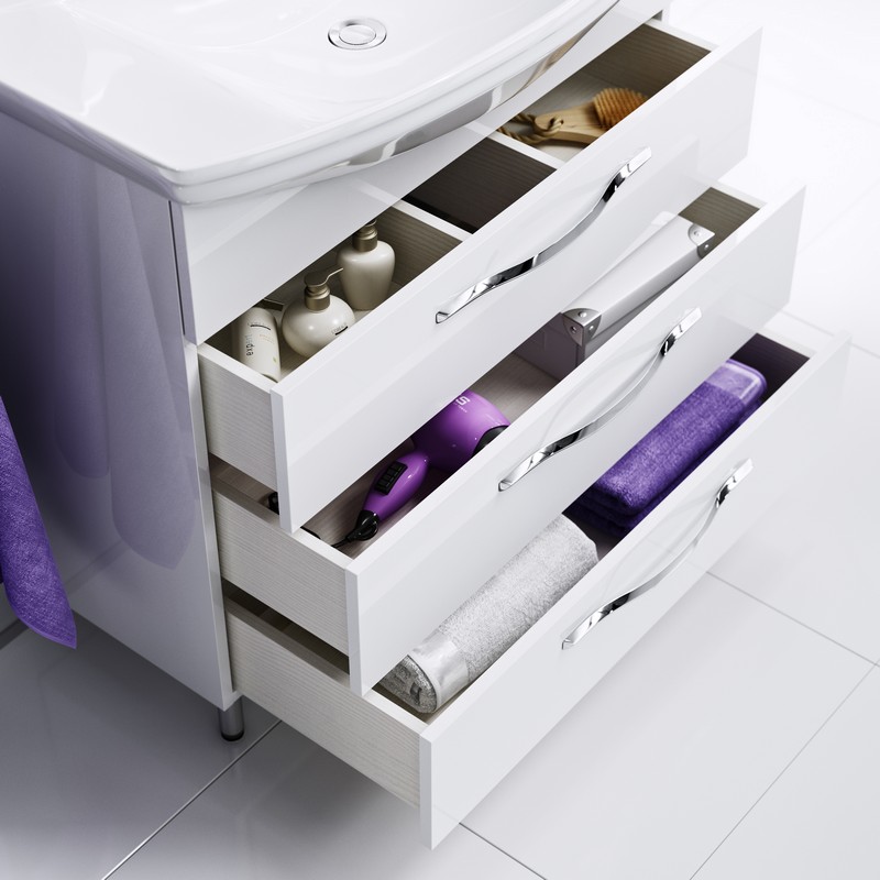 Аллегро тумба под умывальник Стиль 1050 , цвет белый, Agr.01.10/3 AQWELLA Allegro 4620008197340 - Вид №2