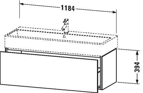 LC617905151 Тумбочка подвесная L-Cube #LC6179 1184 x 459 мм Сосна коричневая, декор Duravit - Вид №1