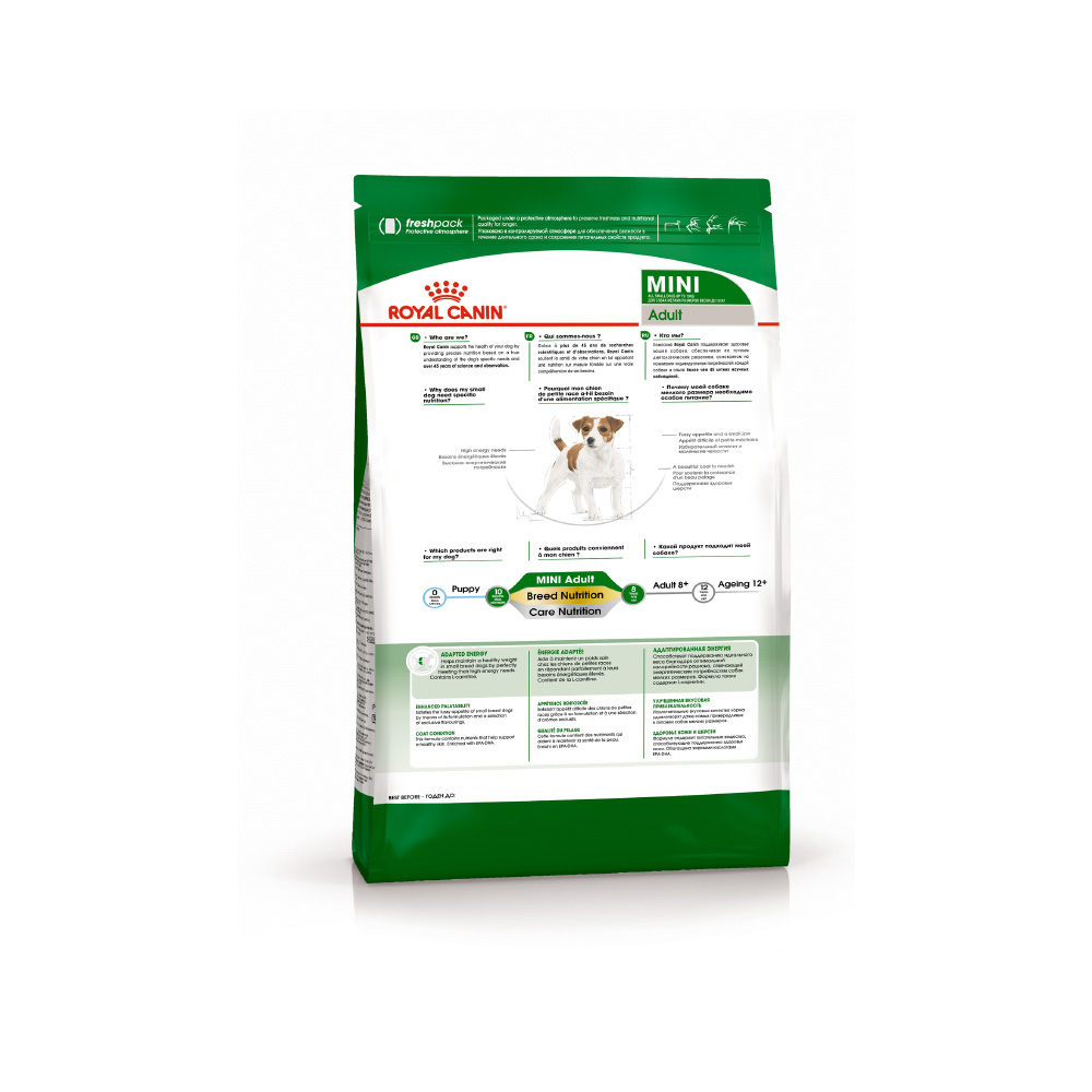 ПР0016272 Корм для собак Size Mini Adult для мелких пород с 10 мес. до 8 лет сух. 800г ROYAL CANIN  - Вид №1