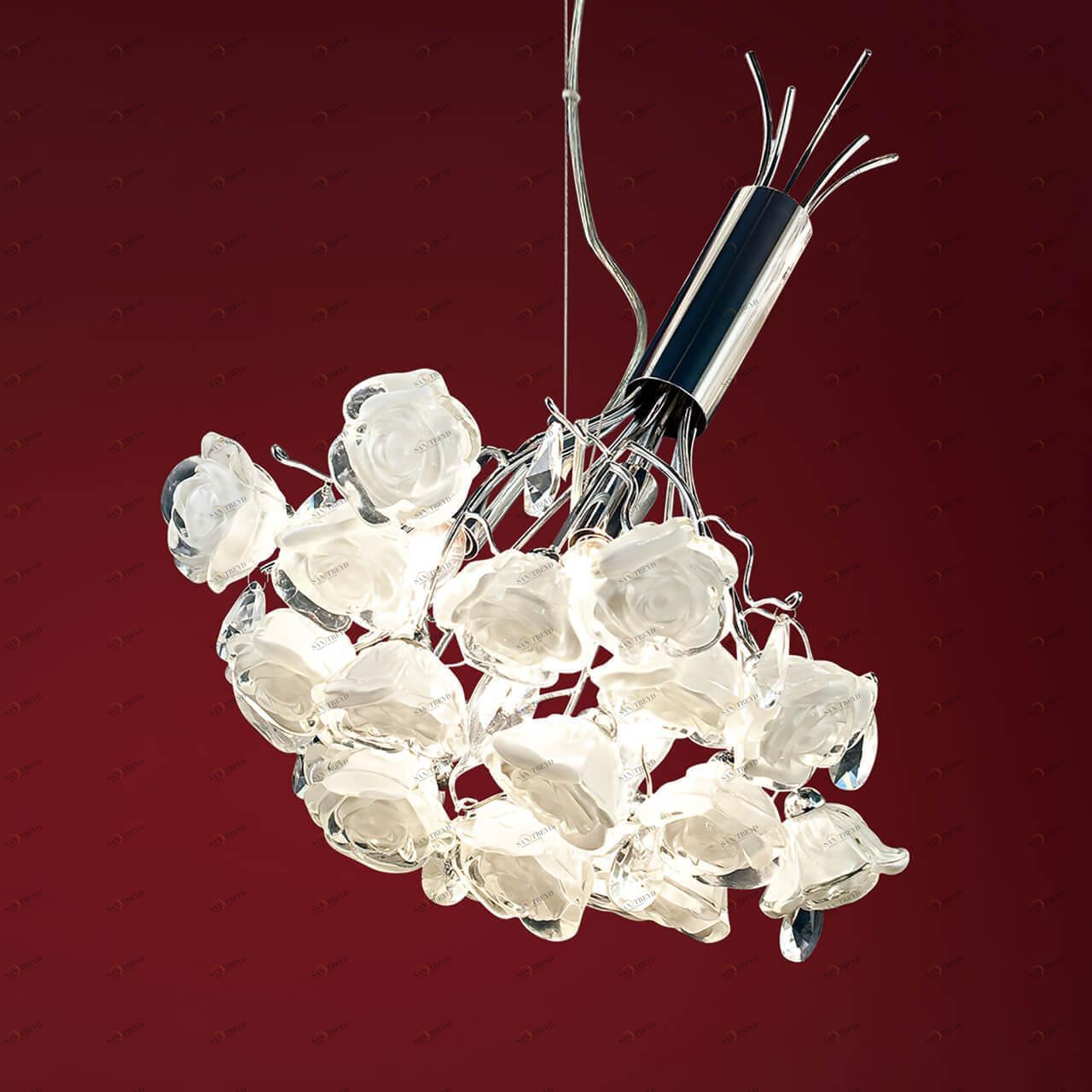 Подвесной светильник белый Rosa Bianco EL325P04.1 CITILUX ДИЗАЙНЕРСКИЕ, ФЛОРИСТИКА 00-3889611 Белый 